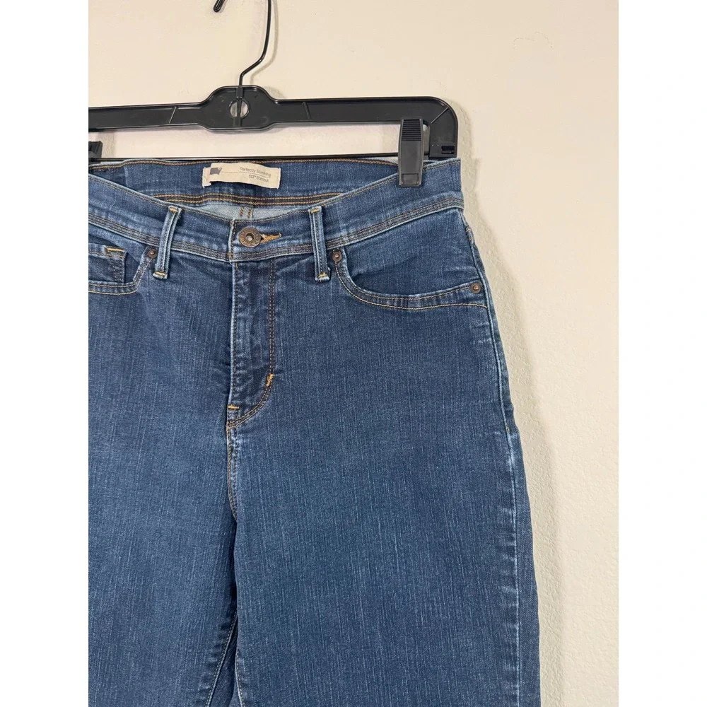 Levi's 512 Perfectly Slimming Bootcut Jeans Women 8M 29x32 Blue Denim Cotton‎